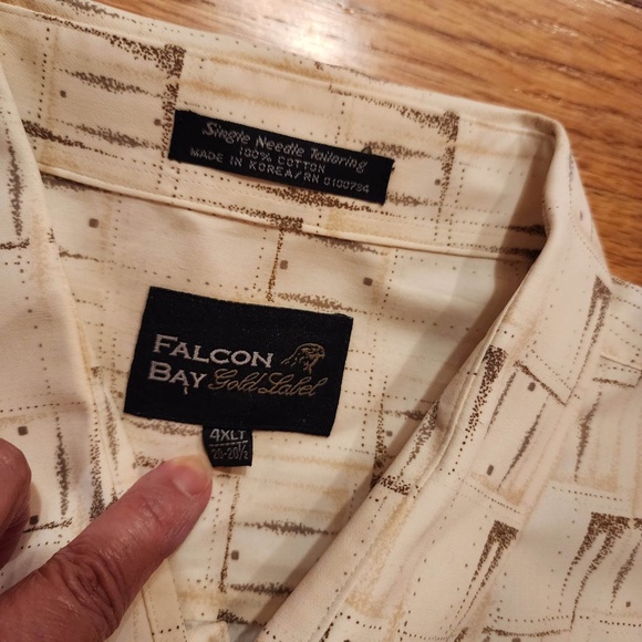 Falcon Bay Gold Label Button Up Dress Shirt 4XLT - Picture 3 of 5